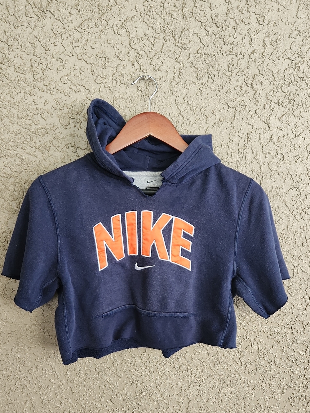 Nike Cropped Hoodie Navy Spellout